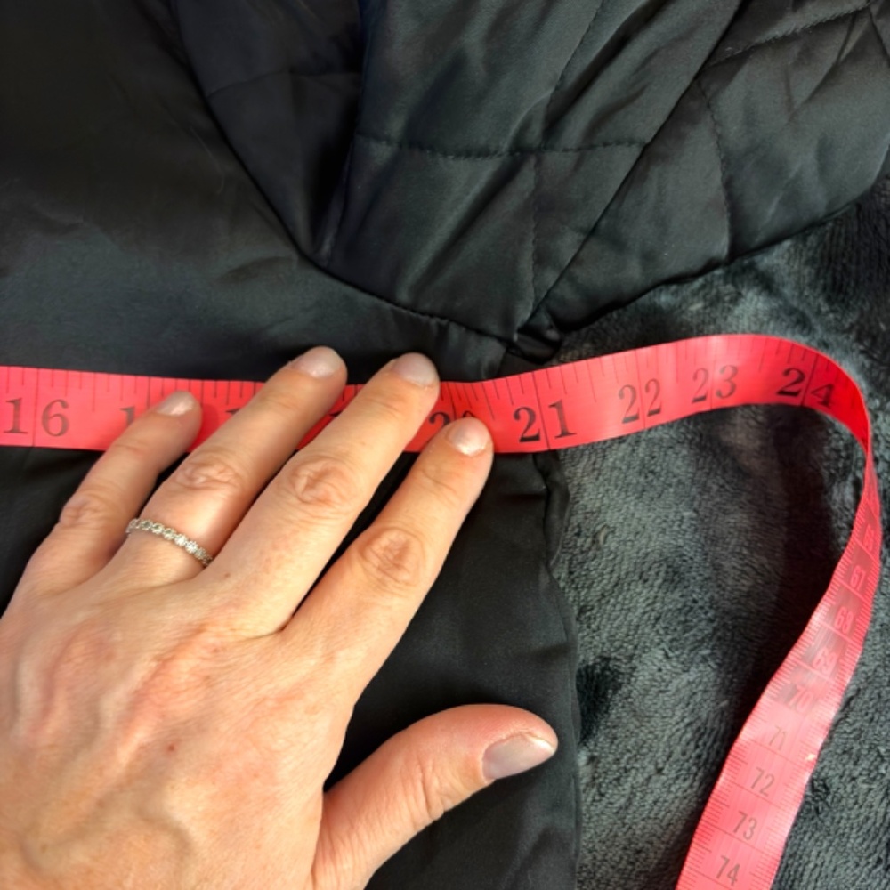 Black Satin Bomber Jacket With Quilted Sleeves - Picture 10 of 10